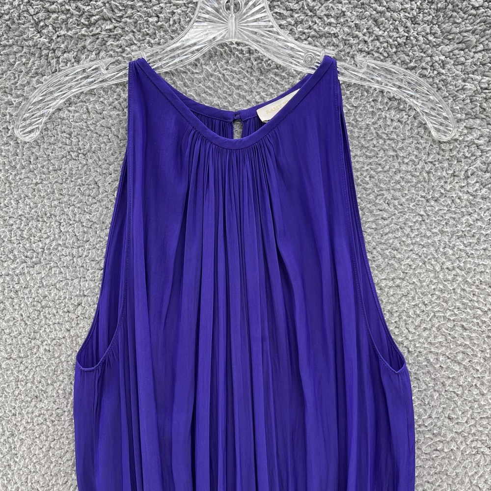 Ramy Brook Dress Womens Large Purple Pleated Halter Blouson Mini Party Cocktail - Picture 3 of 13